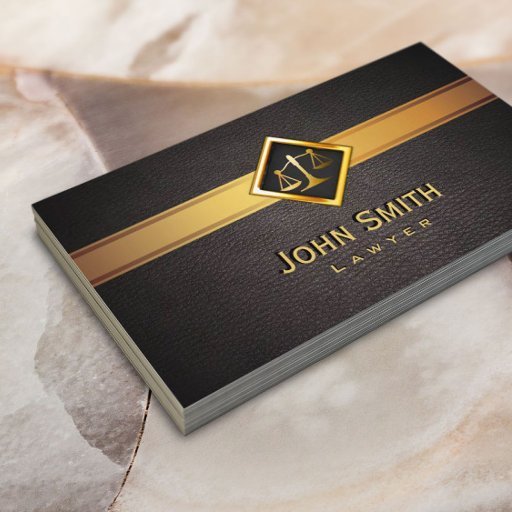 Customizable Gold Justice Scale Label Attorney Business Card