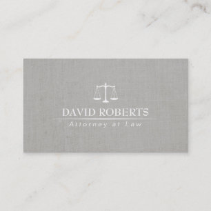 Lawyer Attorney Scale of Justice Classy Linen Business Card