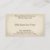 Lawyer Attorney Symbol Legal Business Card (Back)