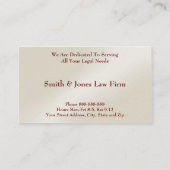 Lawyer Attorney Symbol Legal Business Card (Back)