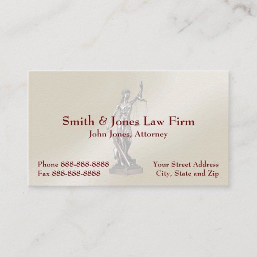 Customizable Lawyer Attorney Symbol Legal Business Card
