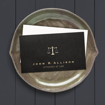 Lawyer Black Linen Look Scales Of Justice Business Card by sm_business_cards at Zazzle