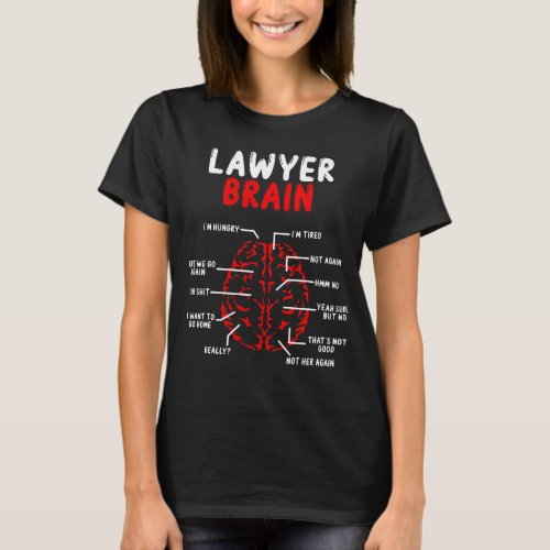 Lawyer Brain Attorney Bar Exam Graduation Future T_Shirt
