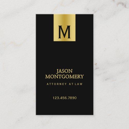 Lawyer business card design Black and gold