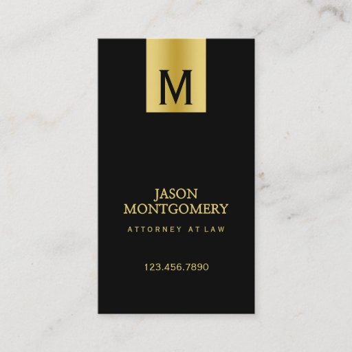 Customizable Lawyer business card design Black and gold