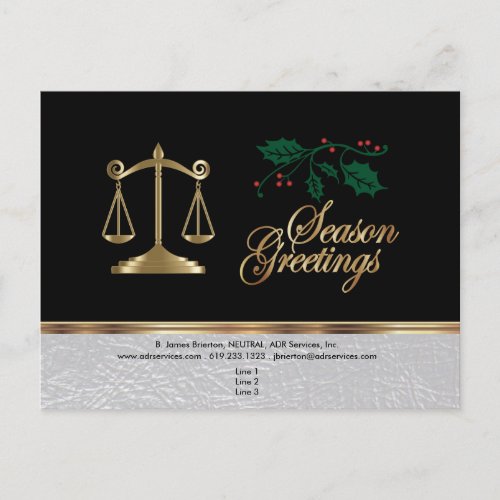 Lawyer Business Christmas _ Season Greetings Holiday Postcard