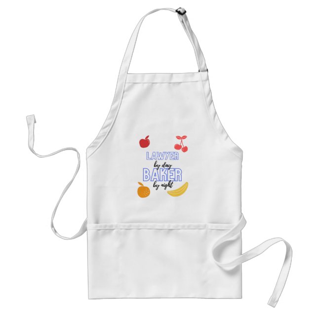 Lawyer By Day Baker By Night Funny Baking Gift Adult Apron (Front)