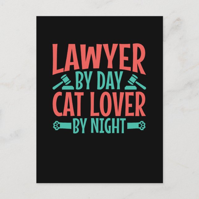 Lawyer by Day Cat Lover by Night Postcard (Front)