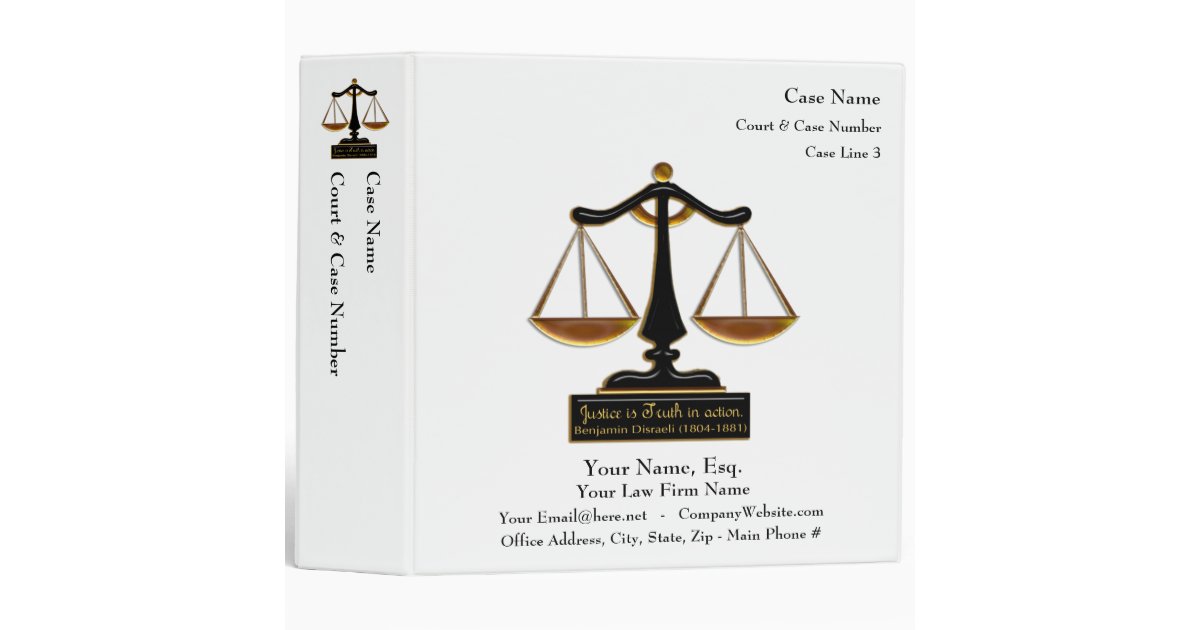 Lawyer Case Book (Personalized) Binder Zazzle