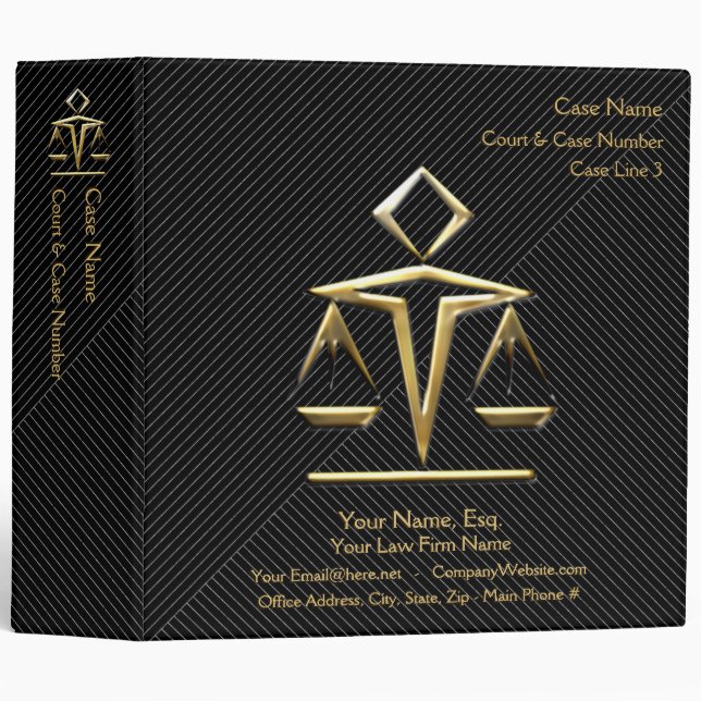 Lawyer Case Book v4 (Personalized) 3 Ring Binder (Front/Spine)