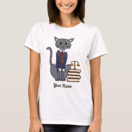Lawyer Cat - Grey Tom Attorney Cat Lover T-Shirt