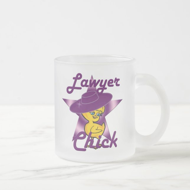 Lawyer  Chick #9 Frosted Glass Coffee Mug (Right)