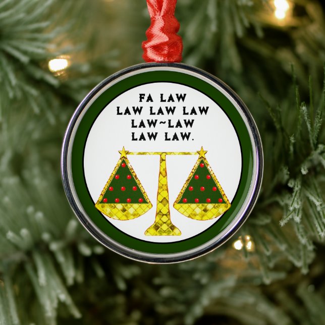 Lawyer Christmas Collectible Metal Ornament (Tree)