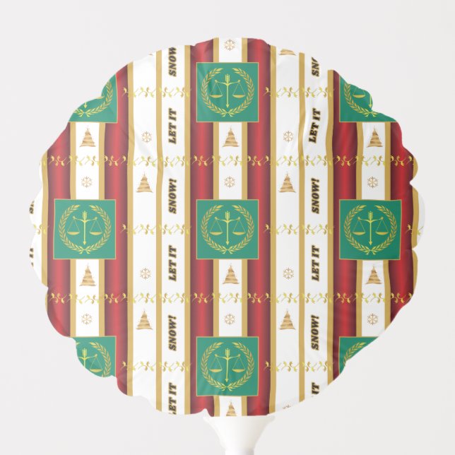 Lawyer Christmas - Let It Snow Scales Justice Balloon (Front)