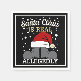 Lawyer Christmas - Santa is Real Allegedly Napkins