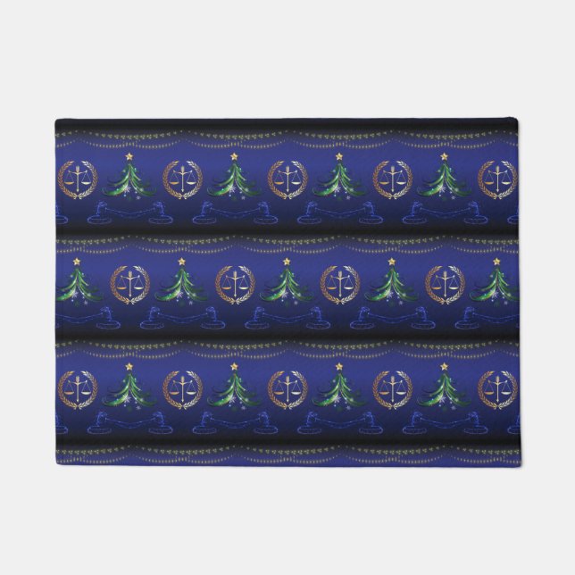 Lawyer Christmas Tree Elegant Doormat (Front)