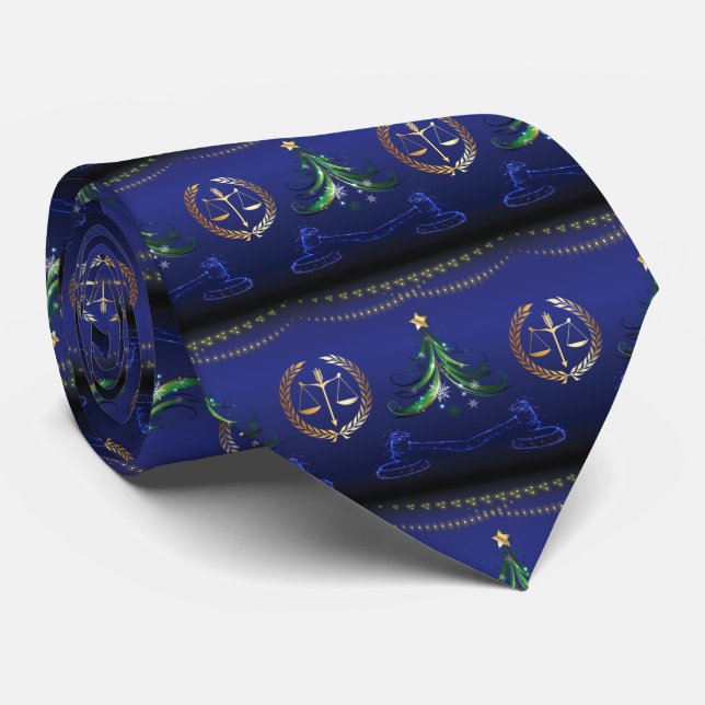 Lawyer Christmas Tree Elegant Neck Tie (Rolled)