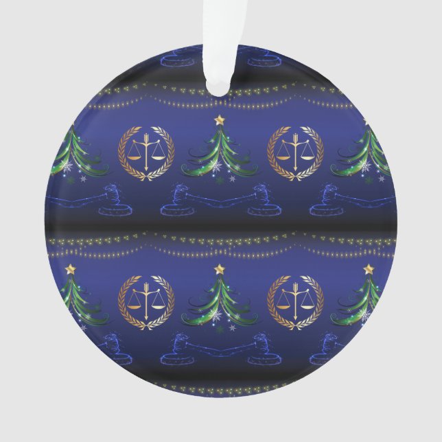Lawyer Christmas Tree Elegant Ornament (Front)