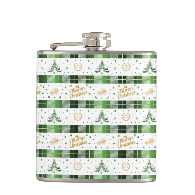 Lawyer Christmas Tree - Scales of Justice Flask (Front)