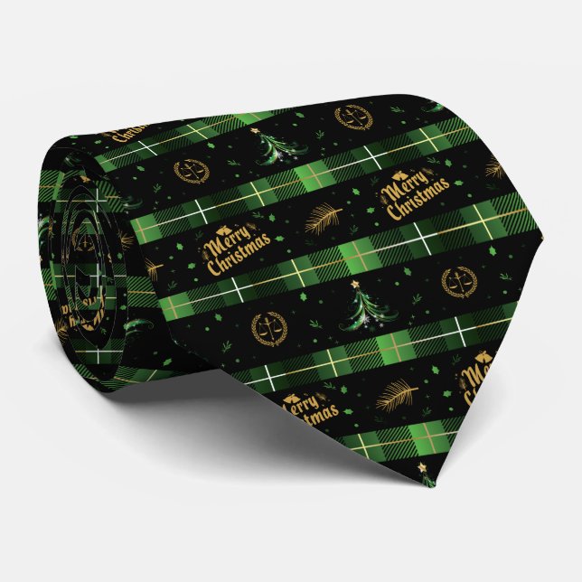 Lawyer Christmas Tree - Scales of Justice Neck Tie (Rolled)