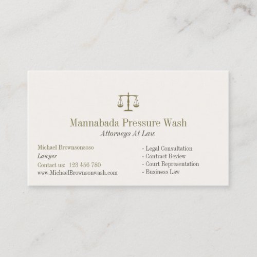 Lawyer Classic Attorney Justice Scale Business Card