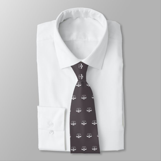 Lawyer Classic Scales of Justice Neck Tie (Tied)