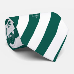 Lawyer Custom Initials Green Stripes Justice Scale Neck Tie
