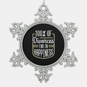Lawyer Divorces End In Happiness Snowflake Pewter Christmas Ornament