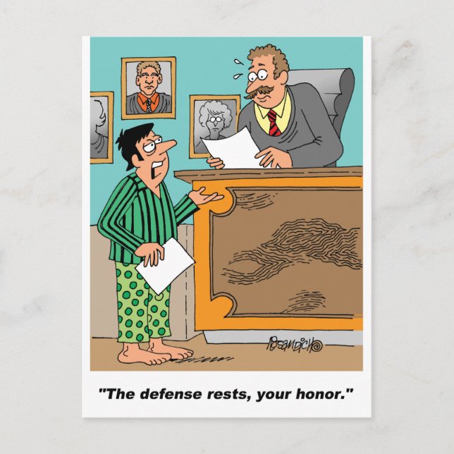 Lawyer Dressed In Pajamas Postcard (Front)
