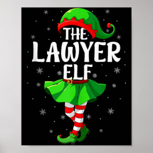 Lawyer Elf Christmas Girls Women Elf Squad Xmas Fa Poster