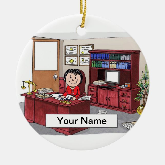 Lawyer - Female Ceramic Ornament (Front)