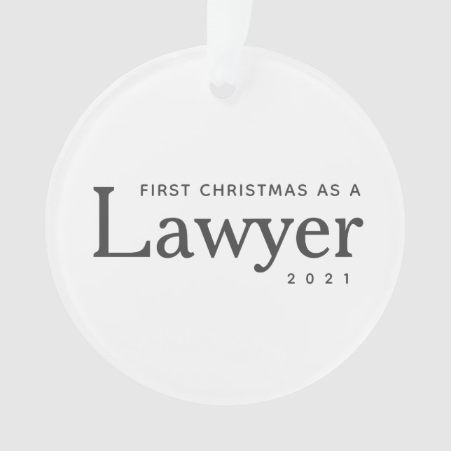 Lawyer First Christmas Modern Custom Holiday Ornament (Front)
