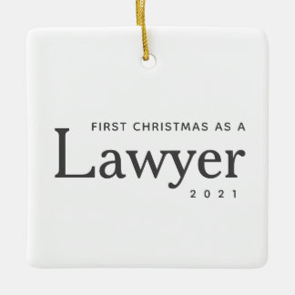 Lawyer First Christmas Simple Custom Holiday Ceramic Ornament