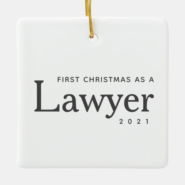 Lawyer First Christmas Simple Custom Holiday Ceramic Ornament (Front)
