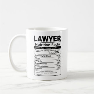 Lawyer Gift Nutrition Facts Coffee Mug