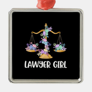 Lawyer Girl Metal Ornament