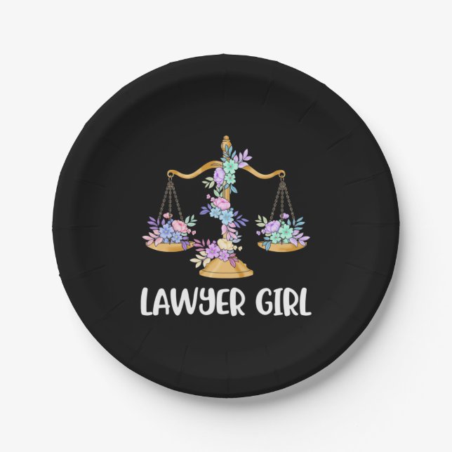 Lawyer Girl Paper Plates (Front)