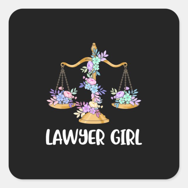 Lawyer Girl Square Sticker (Front)
