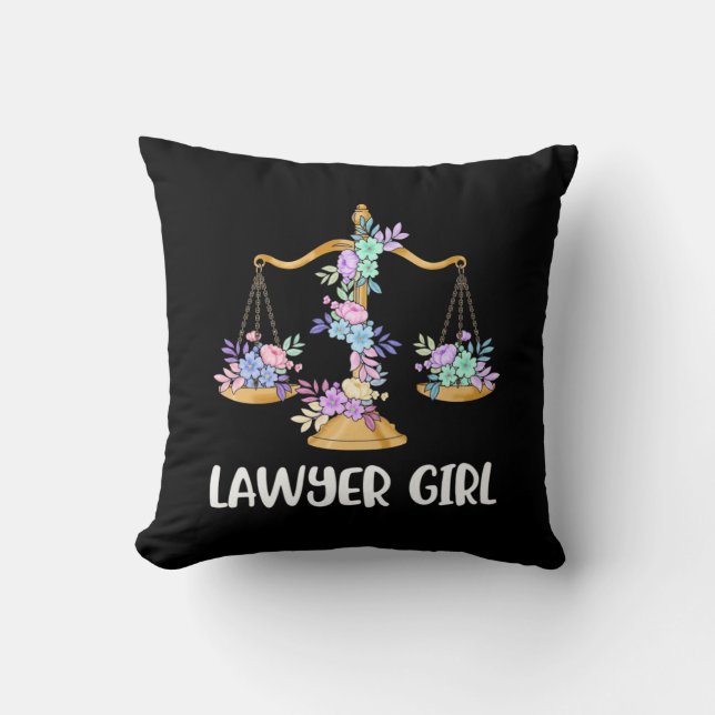 Lawyer Girl Throw Pillow (Front)