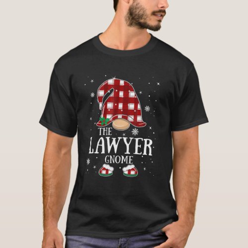 Lawyer Gnome Buffalo Plaid Matching Family Christm T-Shirt