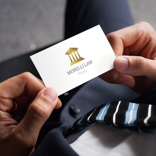 Lawyer Gold  Black on White Business Card