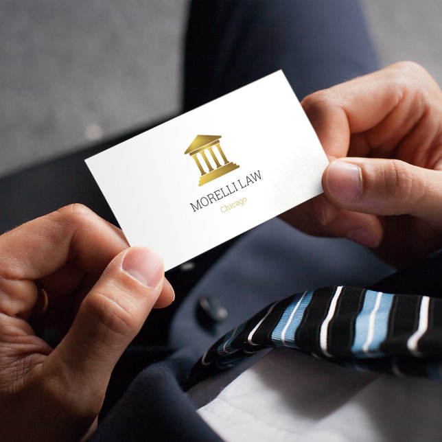 Lawyer Gold & Black on White Business Card (Creator Uploaded)