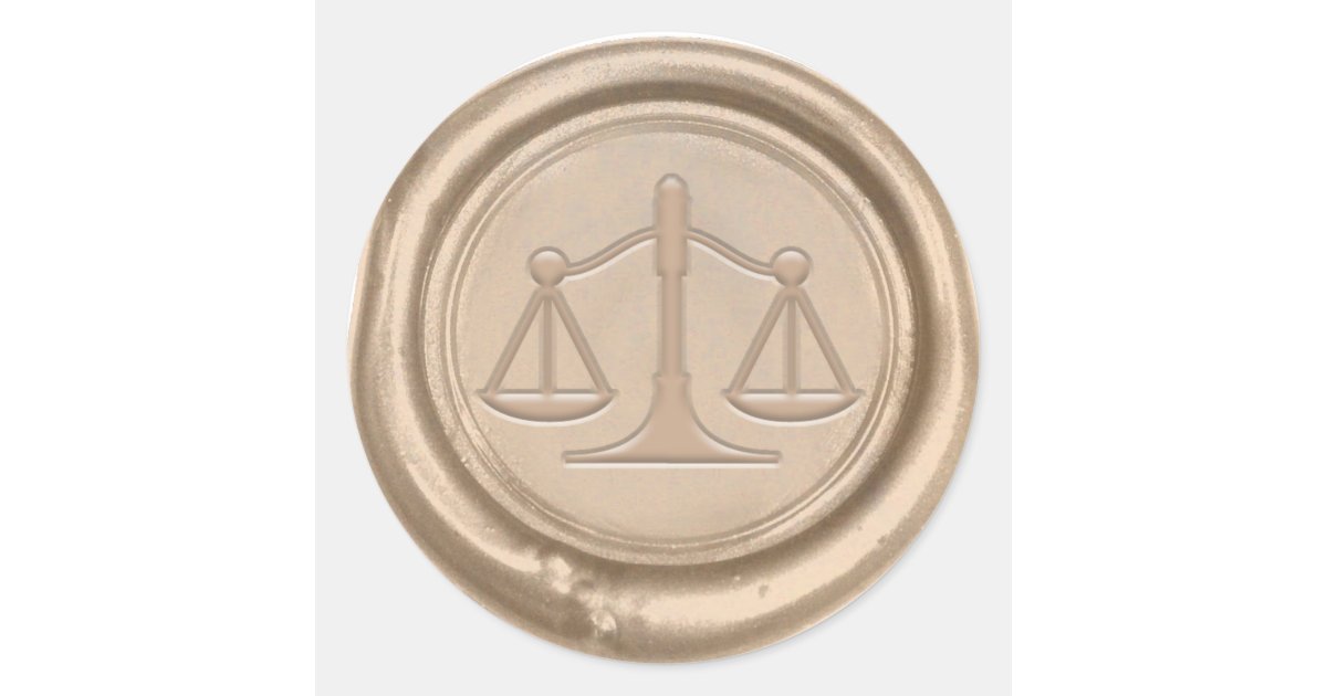 Lawyer Gold Scale Of Justice Law Office Wax Seal Zazzle Com