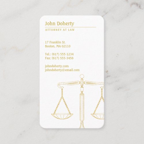 Lawyer  Gold Scales of Justice Business Card