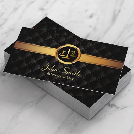 Customizable Gold Stripe Luxury Dark Attorney Business Card