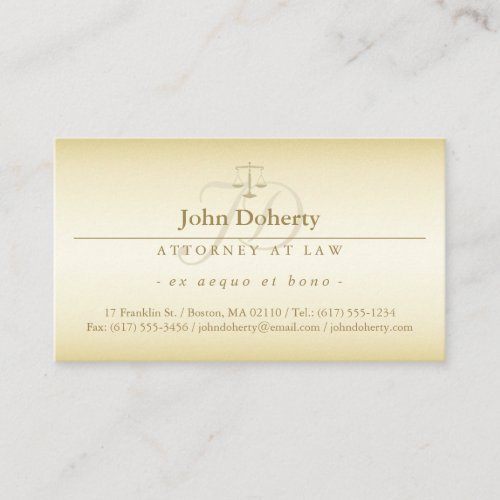 Lawyer  Golden Scales of Justice Business Card
