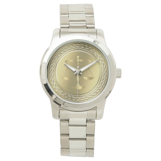 Lawyer | Golden Scales Of Justice Watch (Front)
