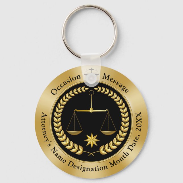 Lawyer Graduation Party Ideas, Cheap Party Favors Keychain (Front)