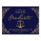 Lawyer Graduation Yard Sign Elegant Blue Gold  