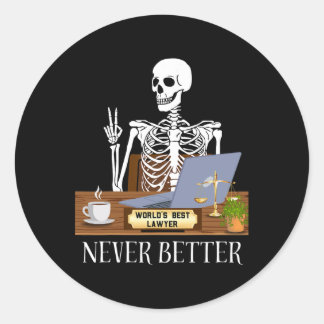 Lawyer Halloween Classic Round Sticker